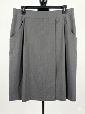 East 5th Grey Pleated A-Line Skirt